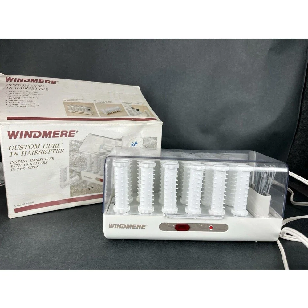 VTG Windmere Hot Rollers Hairsetter IH-18/699 SS-182 W/ Original Box, 20 Clips